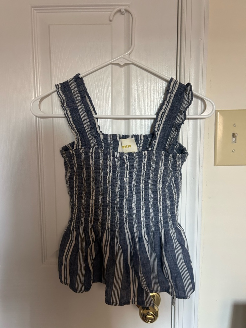 Maeve Striped Peplum Tank Top